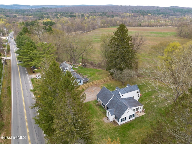 aerial view with a rural view