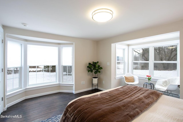 bedroom featuring dark hardwood / wood-style floors