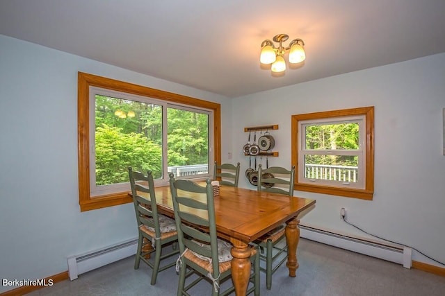 49 Bryant Rd, Otis, MA 01253 - dining room featuring baseboard heating and baseboards