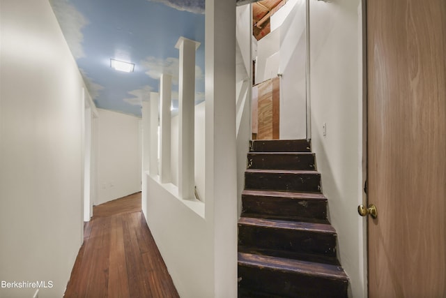 9 High St, Lenox, MA 01240 - stairway with hardwood / wood-style flooring