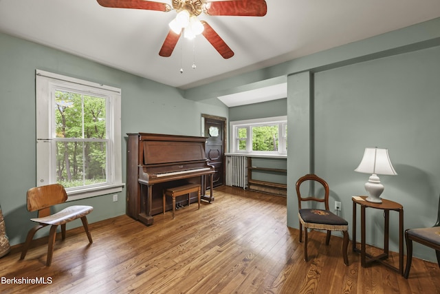 9 High St, Lenox, MA 01240 - sitting room featuring hardwood / wood-style floors and a ceiling fan