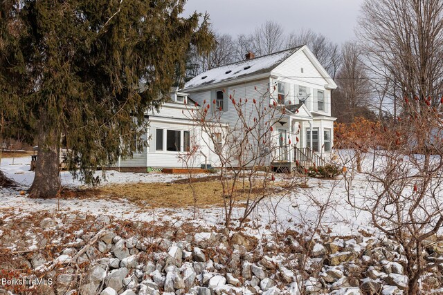 view of snowy exterior