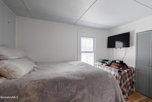 bedroom featuring wood-type flooring