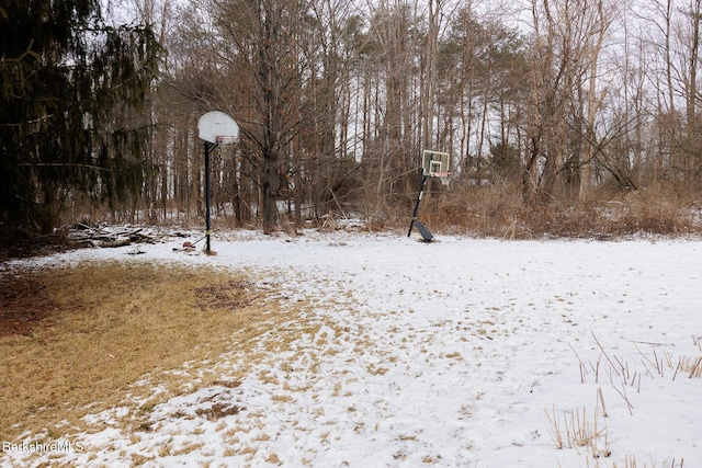 view of snowy yard