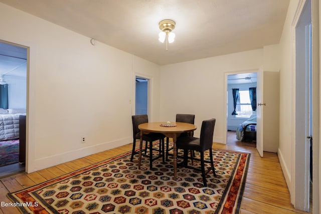 dining area featuring light hardwood / wood-style flooring