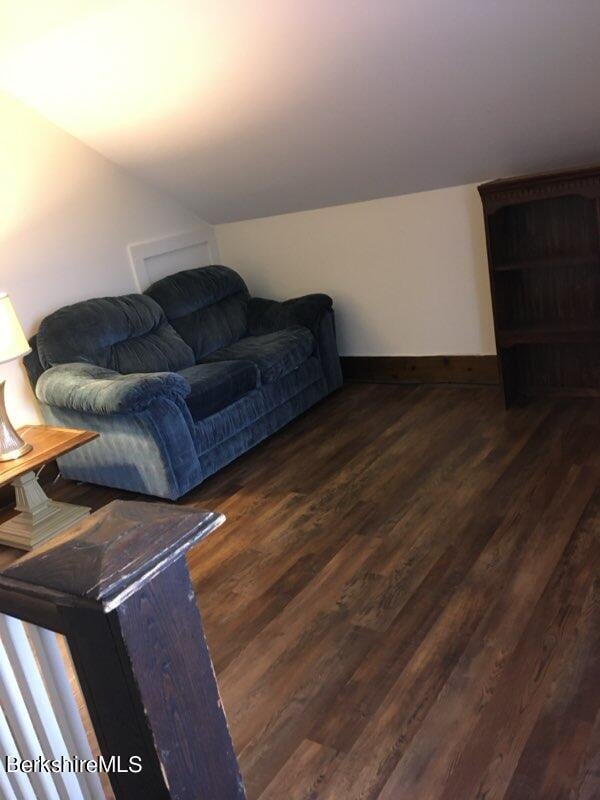 living room featuring dark hardwood / wood-style floors