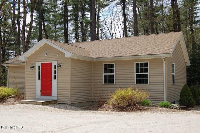 ranch-style house with roof with shingles