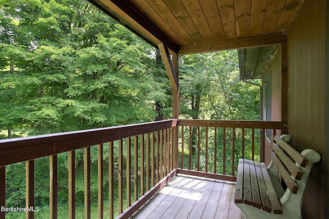 2049 S Undermountain Rd, Sheffield, MA 01257 - wooden terrace featuring a wooded view