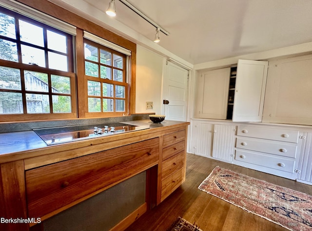 office area featuring dark hardwood / wood-style flooring