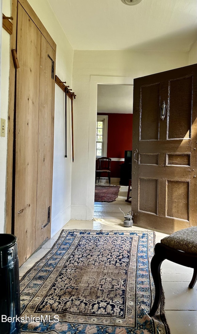 foyer entrance featuring light hardwood / wood-style flooring