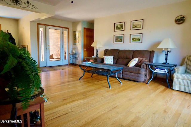 living room featuring light hardwood / wood-style floors