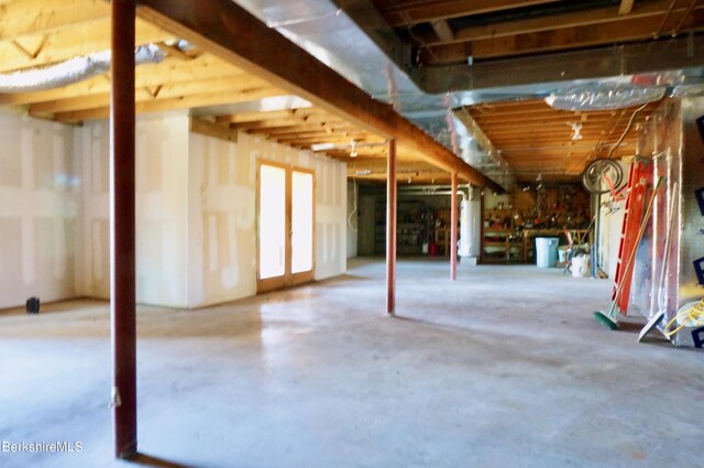 basement with water heater