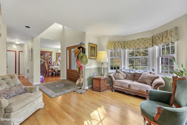 living room featuring hardwood / wood-style flooring