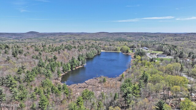 55 Mallard Dr, Becket, MA 01223 - aerial view of property's location featuring a heavily wooded area and a nearby body of water