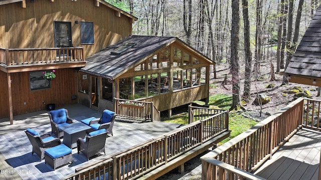 55 Mallard Dr, Becket, MA 01223 - view of wooden deck