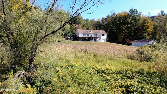 view of yard featuring a deck