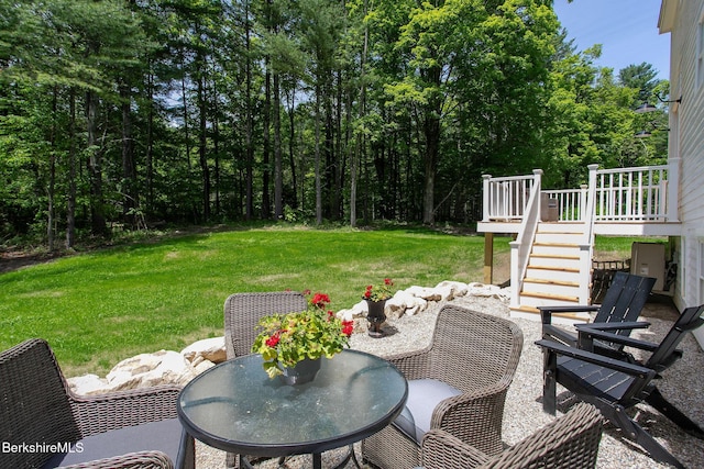 60 Parsley Ln, Sheffield, MA 01257 - view of patio / terrace featuring stairway and a wooden deck