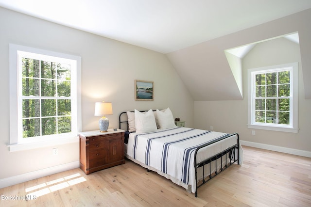 60 Parsley Ln, Sheffield, MA 01257 - bedroom with light wood-style floors, baseboards, and lofted ceiling