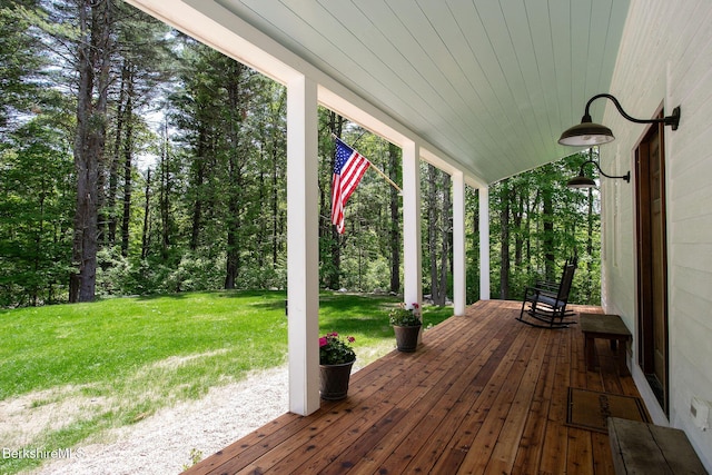 60 Parsley Ln, Sheffield, MA 01257 - wooden terrace with a lawn