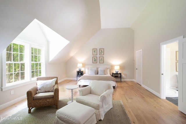 60 Parsley Ln, Sheffield, MA 01257 - bedroom featuring vaulted ceiling, light wood-style flooring, and baseboards