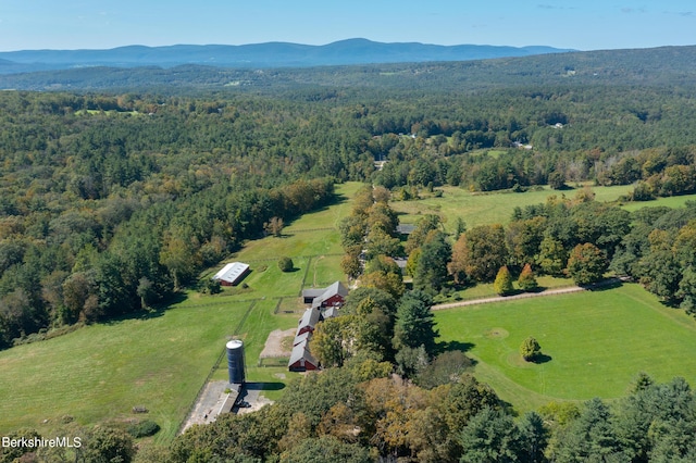 aerial view featuring a mountain view