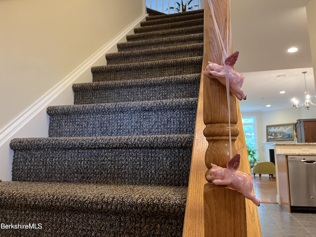 4 Evergreen Trl Unit 4, Lenox, MA 01240 - staircase featuring tile patterned floors and recessed lighting