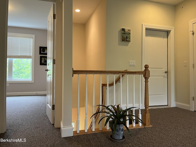 4 Evergreen Trl Unit 4, Lenox, MA 01240 - hallway with carpet floors, an upstairs landing, and recessed lighting