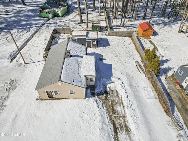 view of snowy aerial view