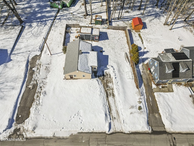 view of snowy aerial view