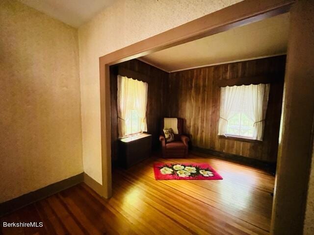 unfurnished room featuring dark wood-type flooring