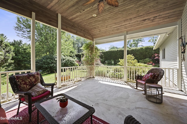 83 Hancock Rd, Pittsfield, MA 01201 - sunroom / solarium with a ceiling fan and vaulted ceiling