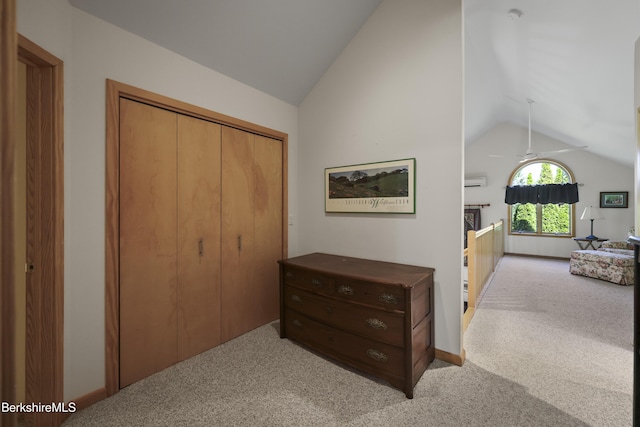 83 Hancock Rd, Pittsfield, MA 01201 - hallway featuring lofted ceiling and light carpet