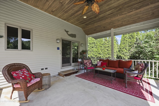 83 Hancock Rd, Pittsfield, MA 01201 - view of patio featuring an outdoor hangout area and ceiling fan