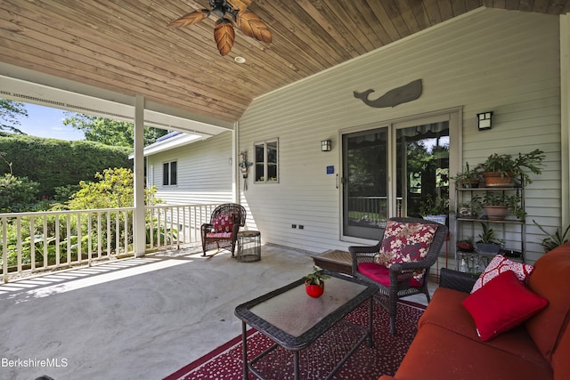 83 Hancock Rd, Pittsfield, MA 01201 - view of patio / terrace featuring ceiling fan and outdoor lounge area