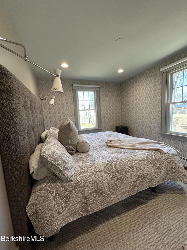 26 Manville St, Great Barrington, MA 01230 - bedroom featuring recessed lighting and wallpapered walls