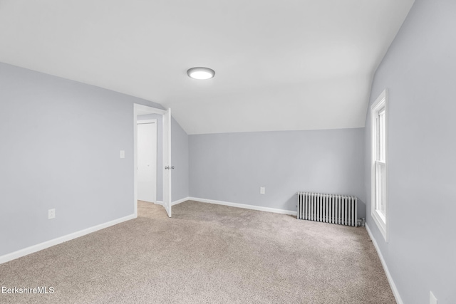 90 Maple St, Lee, MA 01238 - bonus room featuring radiator, lofted ceiling, carpet floors, and baseboards