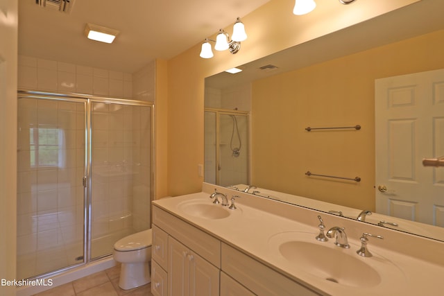 33 Alpine Trl, Pittsfield, MA 01201 - full bath with toilet, tile patterned flooring, a stall shower, and double vanity