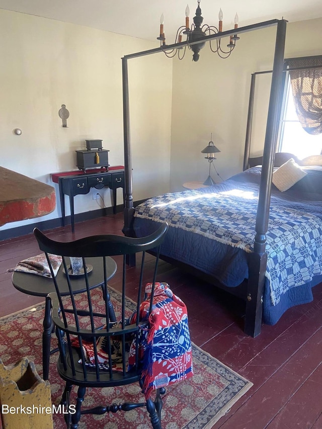 196 S St, Williamstown, MA 01267 - bedroom with a chandelier and wood finished floors