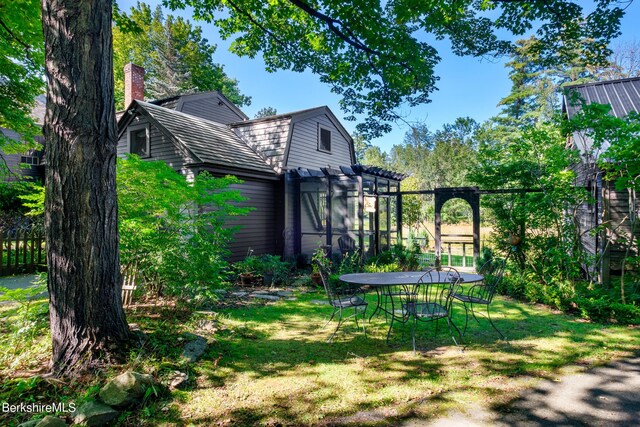 196 S St, Williamstown, MA 01267 - view of green lawn featuring a pergola