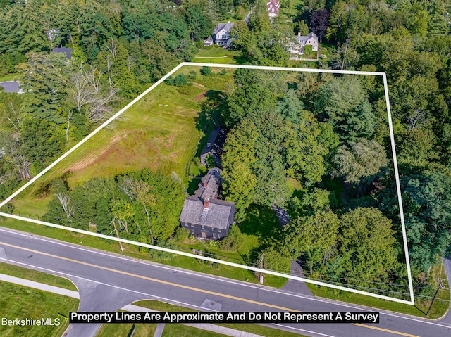 196 S St, Williamstown, MA 01267 - aerial overview of property's location featuring property parcel outlined