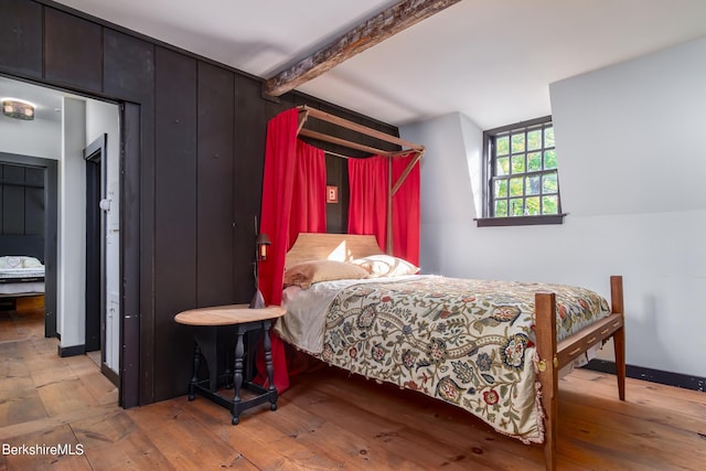 196 S St, Williamstown, MA 01267 - bedroom featuring wood-type flooring and beam ceiling