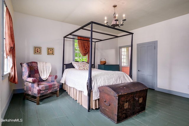 196 S St, Williamstown, MA 01267 - bedroom with a chandelier, multiple windows, and wood finished floors