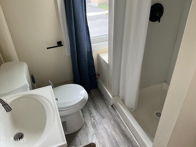 51-53 Adam St, Pittsfield, MA 01201 - bathroom featuring a stall shower and wood finished floors