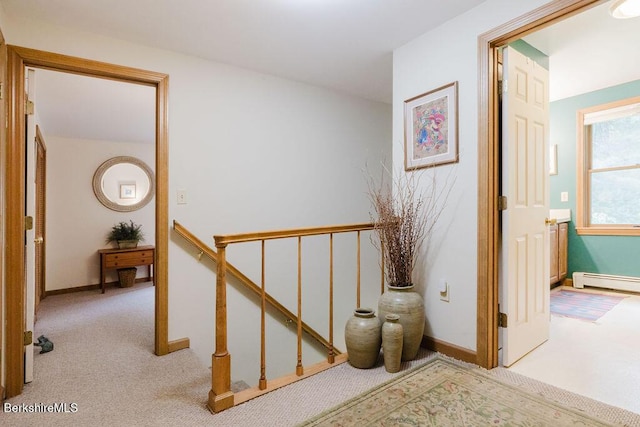 126 Christian Hill Rd, Great Barrington, MA 01230 - corridor featuring an upstairs landing, carpet flooring, and a baseboard radiator