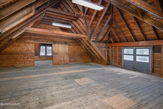 view of unfinished attic