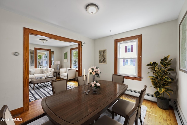 41 Pine St, Dalton, MA 01226 - dining area with light wood-style floors, baseboard heating, and baseboards