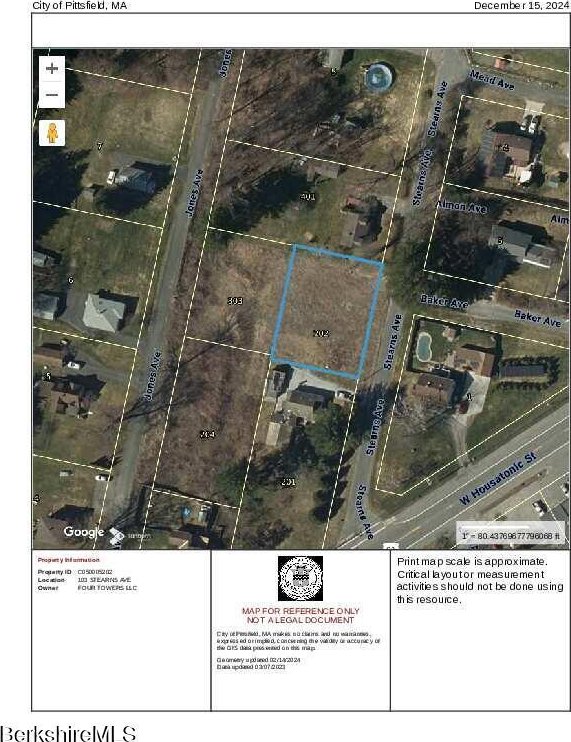 103 Stearns Ave, Pittsfield MA, 01201 land for sale