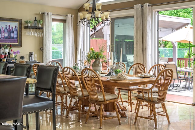 140 Hancock Rd, Pittsfield, MA 01201 - dining area with a chandelier