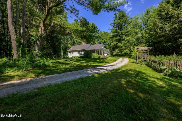 18 Creamery Rd, Egremont, MA 01258 - view of grassy yard with driveway and a forest view