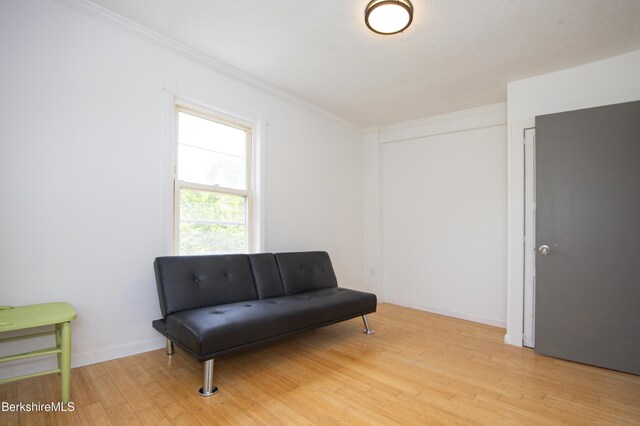 77 King St, Pittsfield, MA 01201 - living area with light wood-type flooring and ornamental molding